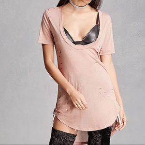 Emory Park Deep Scoop Distressed Tee